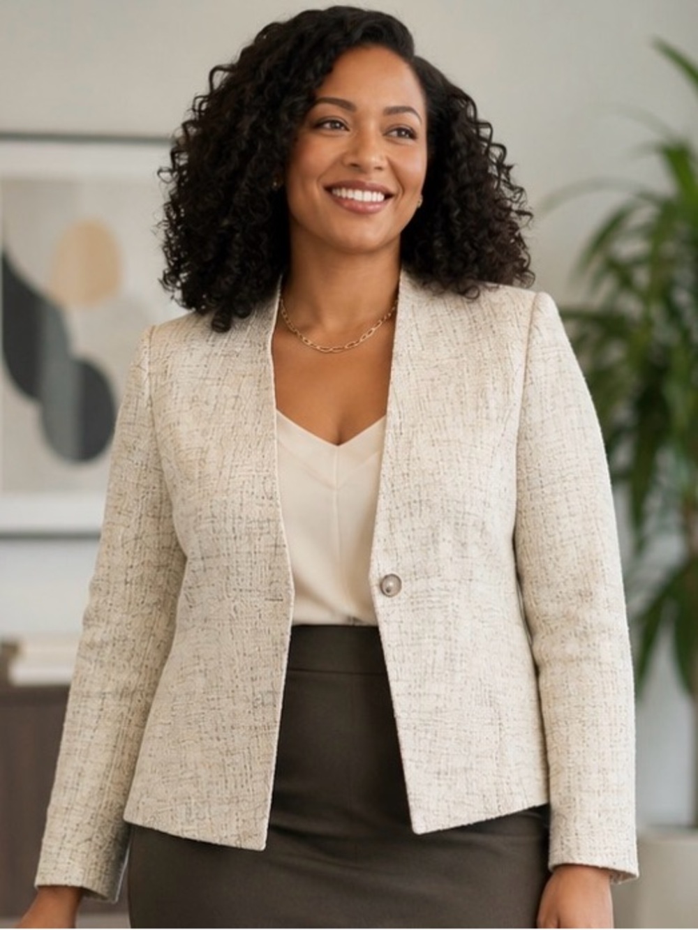 Donna Karan Cream Blazer